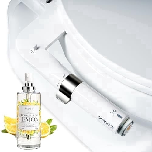 Bidet Attachment for Toilet, Scented Bidet with Fragrance Spray, Self Cleaning and Retractable Bidet Sprayer with Ajustable Pressure, Frontal & Rear Wash Non Electric Bidet for Toilet Seat (Lemon)
