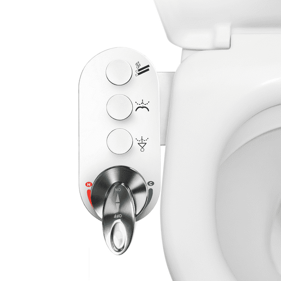 Bidet Attachment for Toilet Seat, Hot and Cold Water Spray Non-Electric Dual Nozzle for Frontal & Rear Wash, Adjustable Water Pressure Control, Self Cleaning Water Sprayer for Frontal & Rear Wash