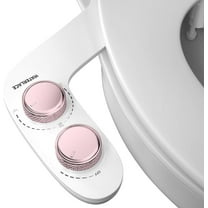 Bidet Attachment for Toilet, Self-Cleaning Dual Retractable Nozzles Bidet, Non-Electric Adjustable Water Pressure for Hygienic Rear & Feminine Wash, Easy Installation Ultra-Slim (Rose Gold)