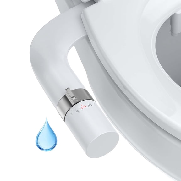 Bidet Attachment for Toilet – Ultra-Slim Non-Electric Dual Nozzle Feminine & Rear Wash, Adjustable Water Pressure, Self-Cleaning Cold Water Sprayer, Easy DIY Installation Black Grey