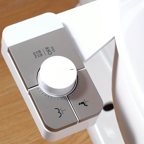 Bidet Attachment for Toilet - Ultra-Slim Self Cleaning Cold Water Sprayer, Non-Electric, Easy Install with Brass T-Adapter & Metal Hose, Dual Nozzle for Feminine and Posterior Wash, Silver Plated
