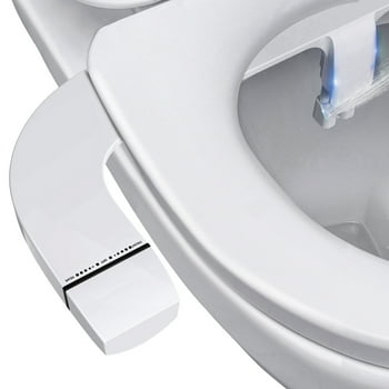 Bidet Attachment for Toilet, Ultra-Slim Self Cleaning Dual Nozzle Water Toilet Bidet, Non-Electric Sprayer Bidets Toilet Seat, Adjustable Feminine and Posterior Wash, White, 1 Pack