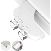 Bidet Attachment for Toilet Seat Non-Electric Bidet Hot and Cold Water Bidet Attachment Toilet Adjustable Water Temperature  Posterior/Feminine Wash Dual Retractable Nozzle Self-Cleaning