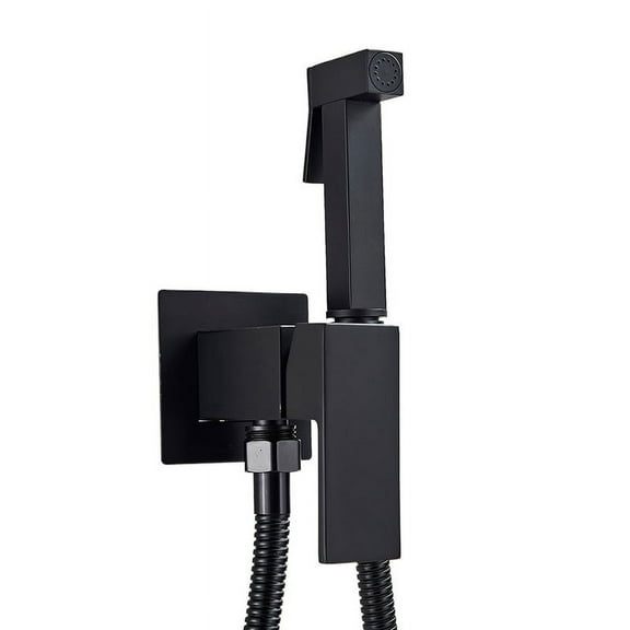 Bidet Faucet Brass Shower Tap, Washer Mixer Cold Hot Water Mixer Crane Square Shower Sprayer Head Tap Toilet Faucets ,360 Rotation