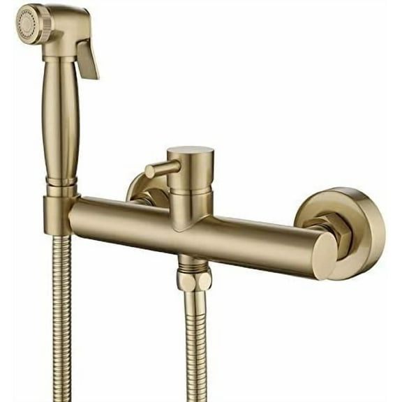 Bidet Faucet Shattaf, Brushed Solid Brass Toilet Bidet Sprayer Set, Hot and Cold Hygienic Bidet Tap,15cm Hole Distance