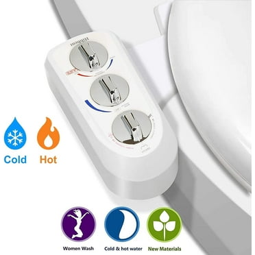 Non-Electric Bidet Spray Kit With Dual Nozzle - Toilet Seat Attachment, Adjustable Pressure