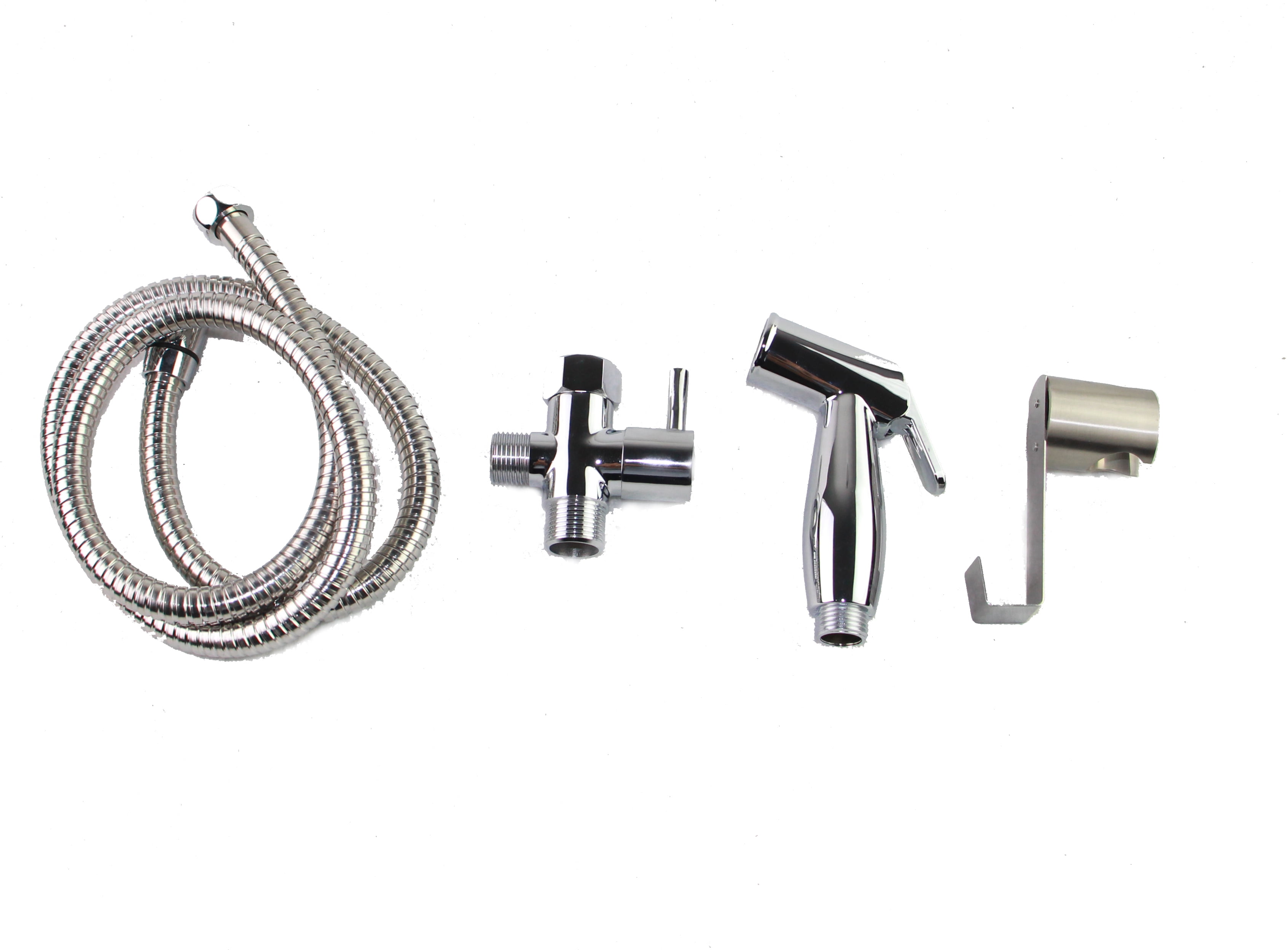 Polished Chrome Brass Handheld Bidet Sprayer with Hose