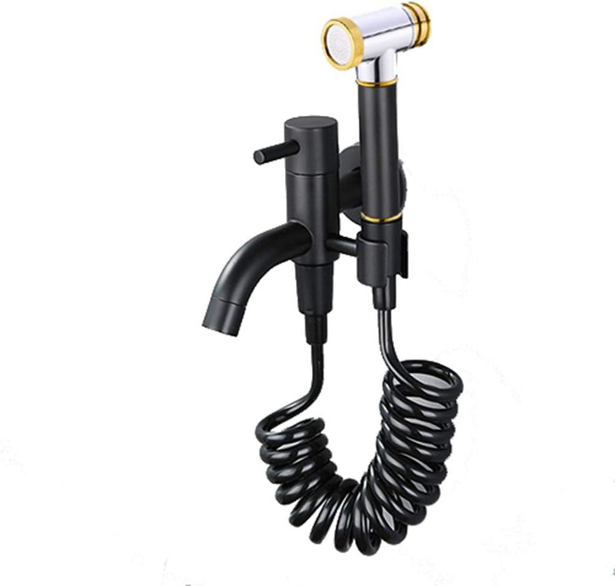 Bidet Sprayer with Single Cold Water Black Portable Cloth Diaper Washer