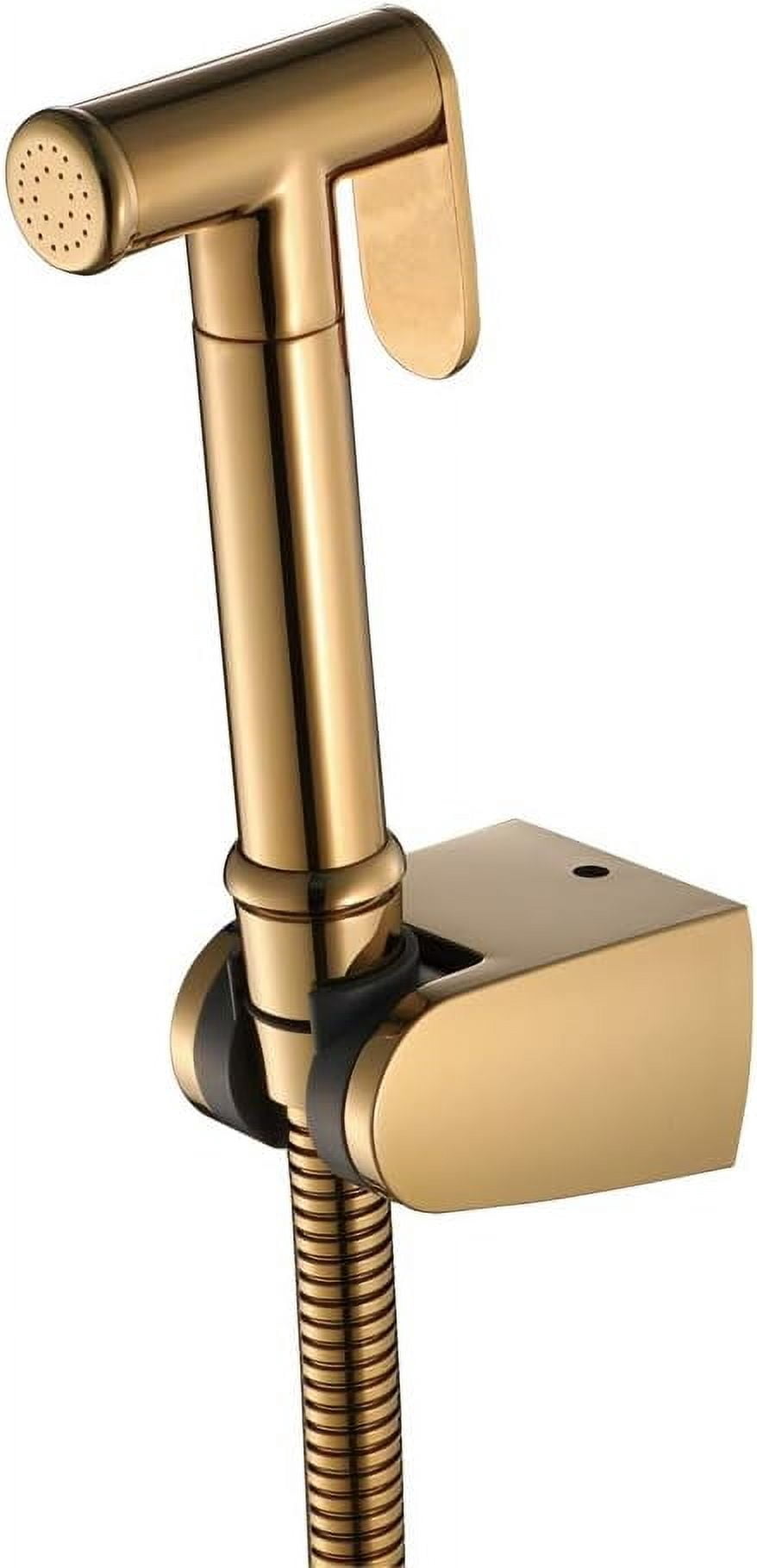 Bidet Sprayer with Single Cold Water Brass Portable Cloth Diaper Washer Shower Sprayer Set Wall Mounted Bathroom Shower Bidet Tap for Personal Hygiene, Floor Cleaning,Gold