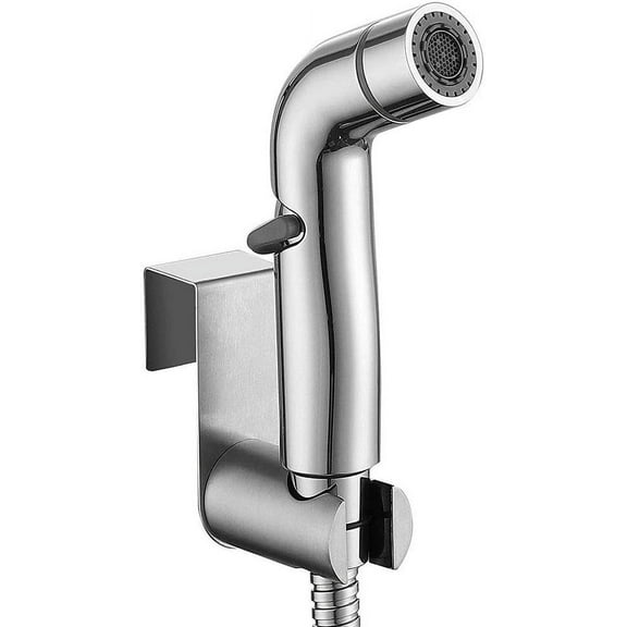 Bidet Sprayer for Toilet Chrome Dual Function Cloth Diaper Washer Set Wall Mounted Hand Held Bidet Spray Kit with Cold Water for Personal Hygiene,Without Holder