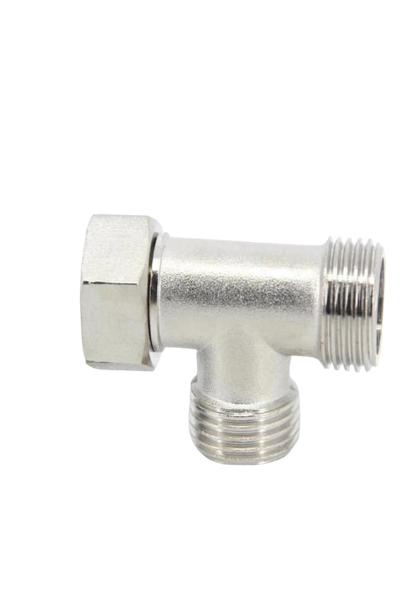 Bidet T Adapter 3 Way Tee Connector with Gasket for Toilet Faucet Splitter Shower Head Bidet Attachment RV Home Diverter Hose Fitting Brass Coated Durable Water Flow Control