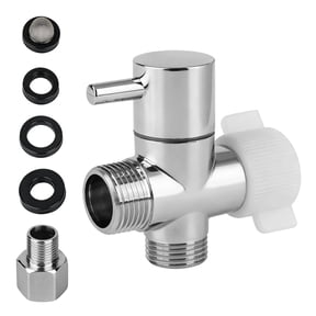 Bidet T Adapter with Shut off Valve, 3 Way Brass T-valve for Bidet 7/8" X 7/8" X 1/2" or 3/8", Tee Connector Bidet Attachment for Toilet