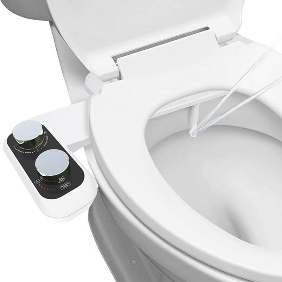 Bidet Toilet Seat Attachment with Dual Nozzle Spray | Self-Cleaning | Adjustable Water Temperature & Pressure | Fits 136-200mm Hole Spacing | Easy Installation for Women's Hygiene