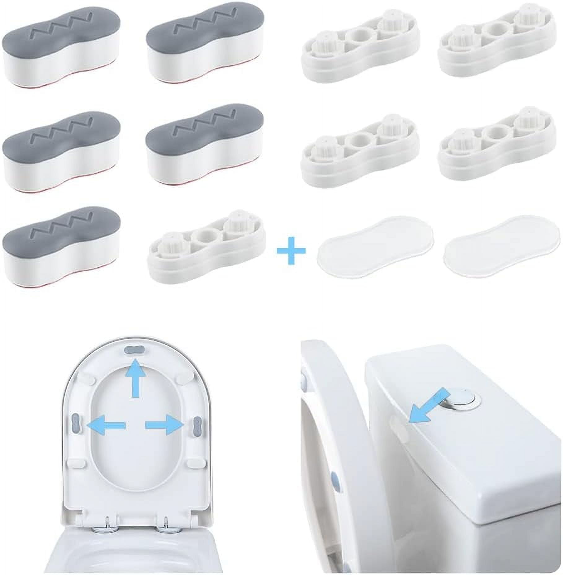 Bidet Toilet Seat Bumpers, Toilet Lid Bumper with 2 Height Choose