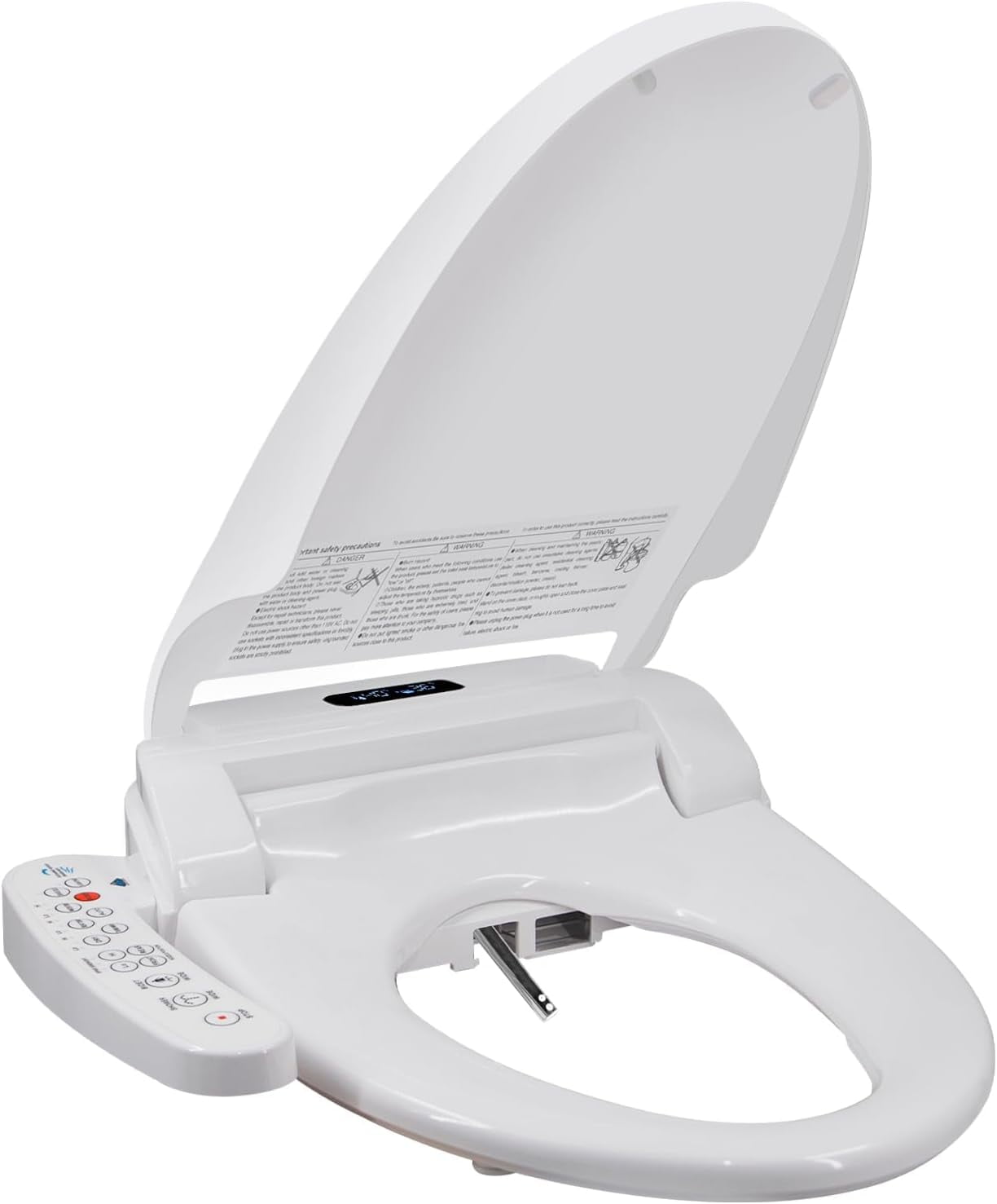 Bidet Toilet Seat Electric Warm Water Bidet with Warm Air Drying, Heated Seat Bidet with Self-cleaning Nozzle Temperature Adjustable White (Elongated)