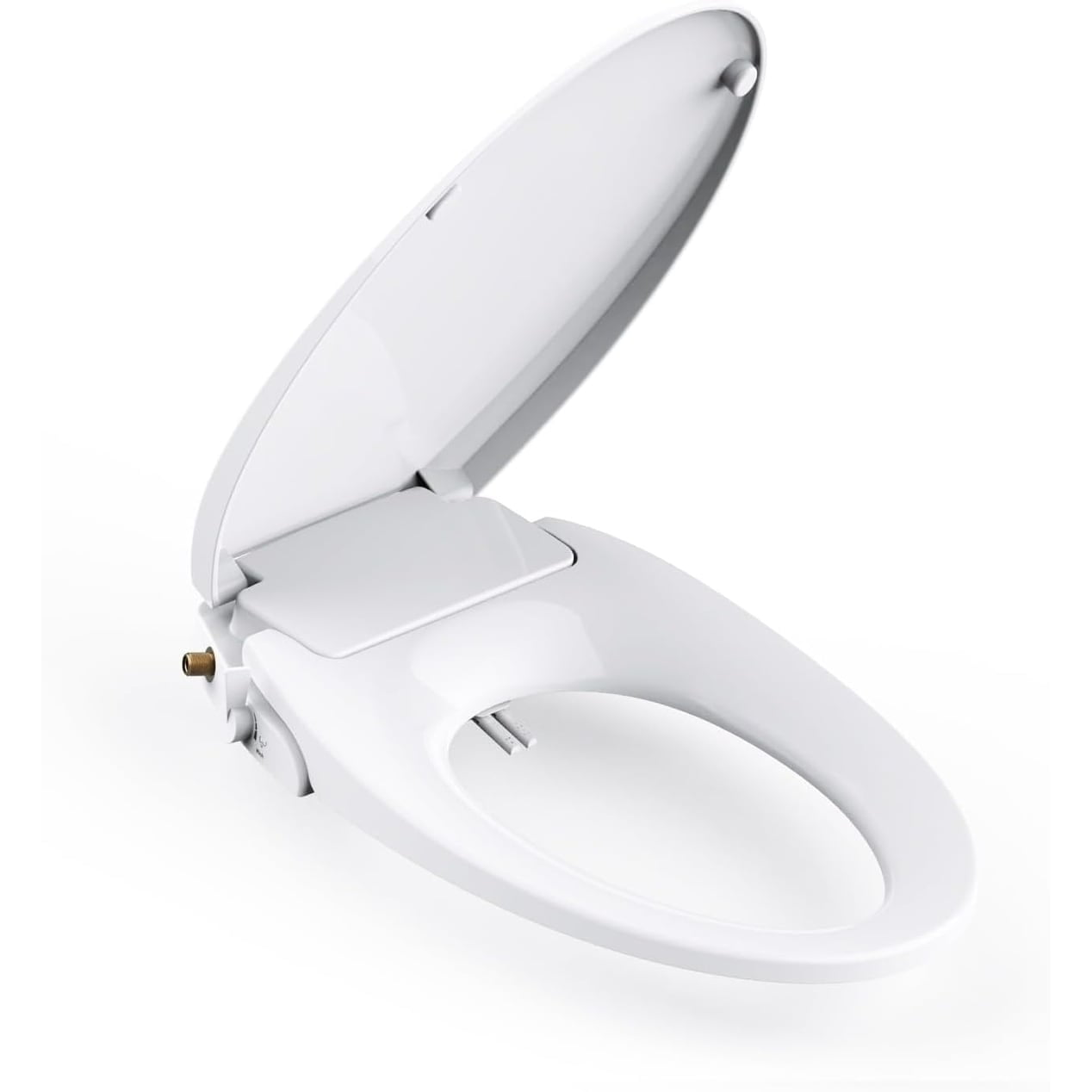 Elongated White Non-Electric Self-Cleaning Bidet Toilet Seat