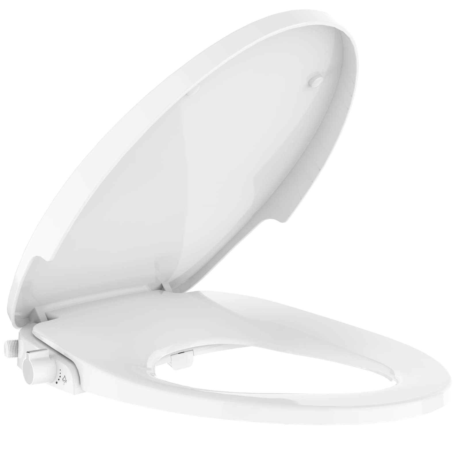 Bidet Toilet Seat, Non-Electric Bidet Toilet Seat with Quiet-Close, Dual Nozzle System, Bidet Attachment Fit Elongated Toilet Seat, Easy Installation