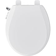 Bidet Toilet Seat, Soft Close Round Toilet Seat, Button control Feminine/Posterior Wash Switch, Knob Control Water Pressure,White Bidet Seat Attachment with Bra