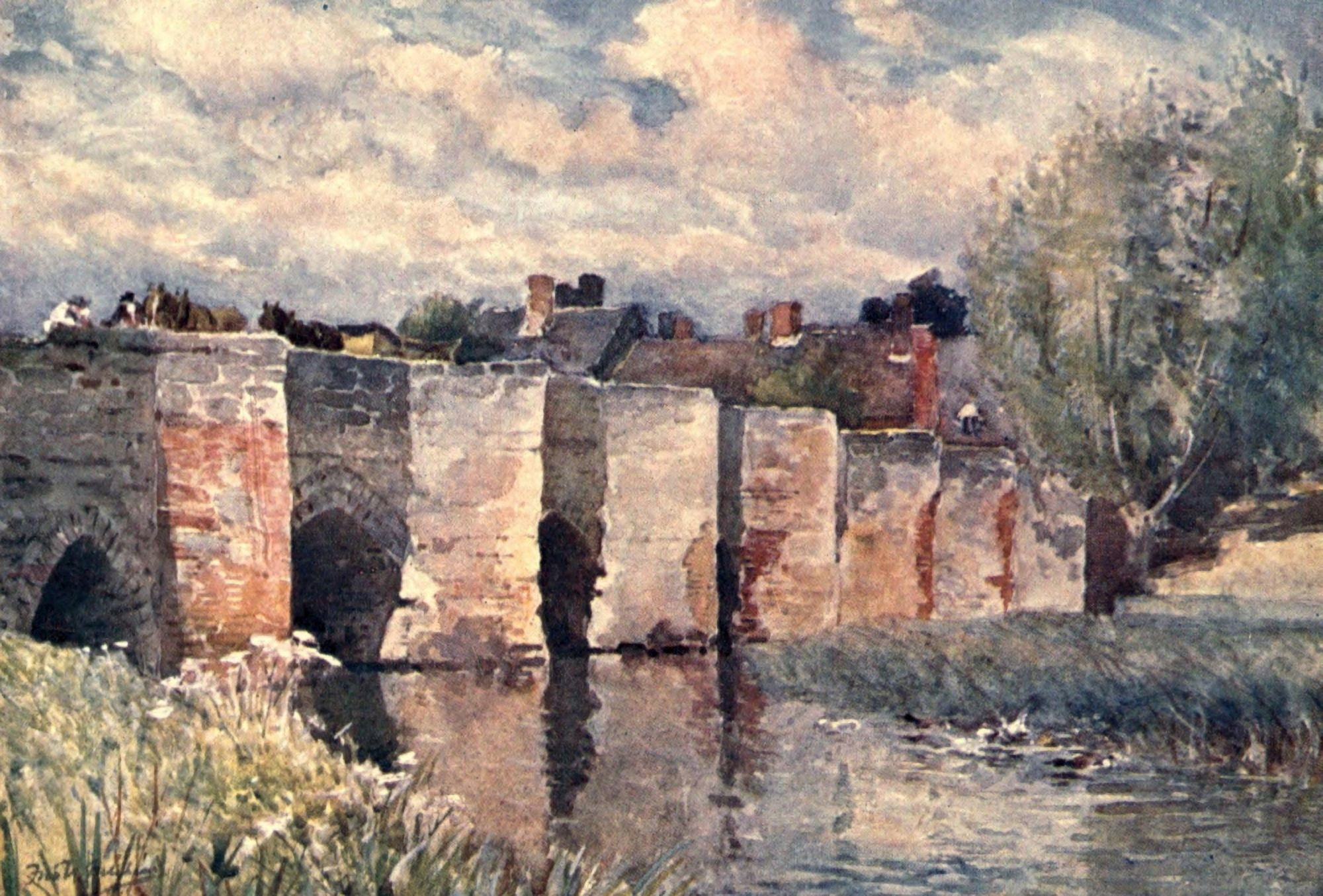 Bidford Bridge Canvas Art - F Whitehead (18 x 24)