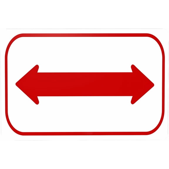 Bidirectional Arrow Metal Sign 12 x 8 Inches - Caution/Security/Safety Warning Sign, Indoor Outdoor Street, Business Wall Decor, Directional Alert