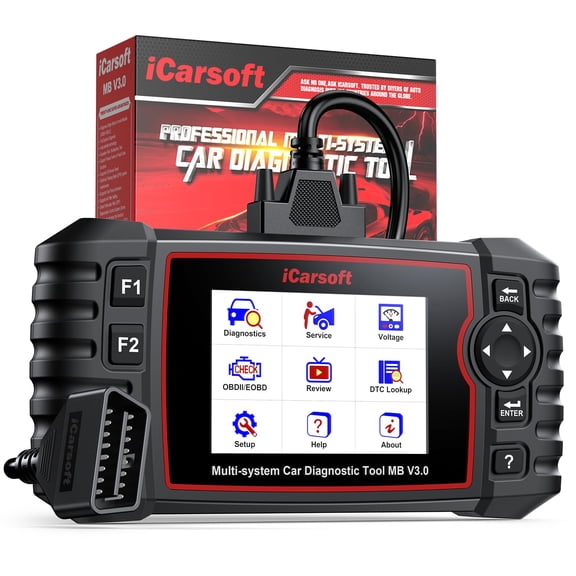Bidirectional Diagnostic Tool for Mercedes-Benz/Sprinter/Smart, iCarsoft MB V3.0(Enhance Version) 35+ Reset Service OBD2 Full System Scanner, Battery Test/Actuation Test, Auto VIN, Quick Scan C42