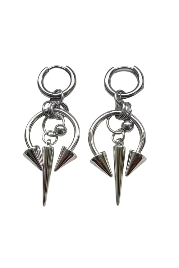 Bidirectional Gothic Rivet Studs Earrings in Stainless Steel Offering Long Time Wear and Styles