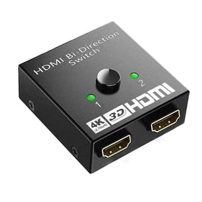 Bidirectional HDMI Switch 2x1 / 1x2, Aluminum 4K@60Hz Switcher and Splitter 2 in 1 Out & 1 in 2 Out, 3D HDR Compatible with Xbox PS5 Blu-Ray Player