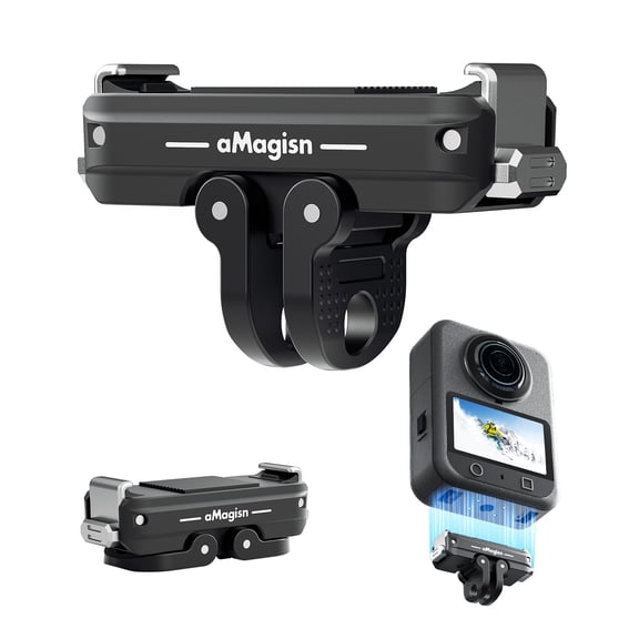 Bidirectional Magnetic Quick Release Mount 2.0 is Compatible with DJI Nano, Osmo 360 & Action 5 Pro/4/3, Slim Aluminum Camera Mount with 1/4" Screw & Dual Lock Design