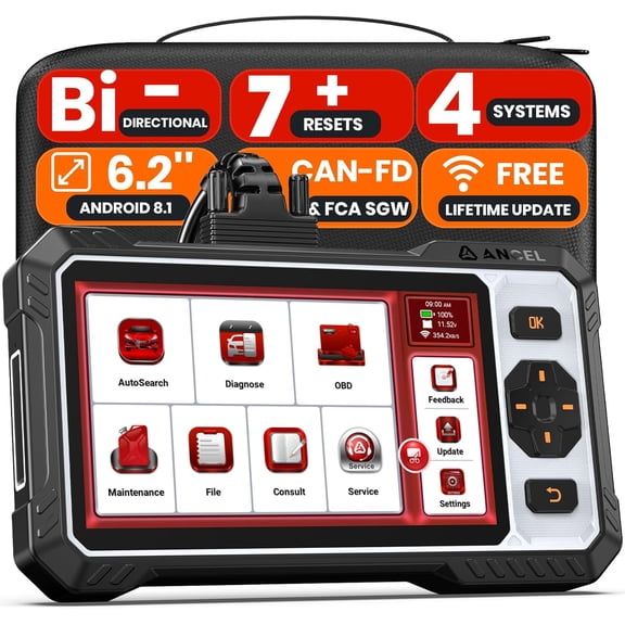 Bidirectional OBD2 Scanner - ABS, SRS, Transmission & Engine, Car Scanner Diagnostic Tool with Oil/EPB/BMS/SAS Reset, ABS Bleeding, Auto Scan, CAN FD & FCA, Free Update, Report Sharing
