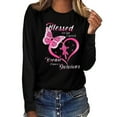 thumbnail image 1 of Bidobibo Breast Cancer Shirts for Women T-shirt/Crewneck Shirt/Long Sleeve Shirt/Sweatshirt/Hoodie with Blessed Breast Cancer Pink Ribbon Breast Cancer Awareness Breast Cancer Survivor Gifts for Women, 1 of 4