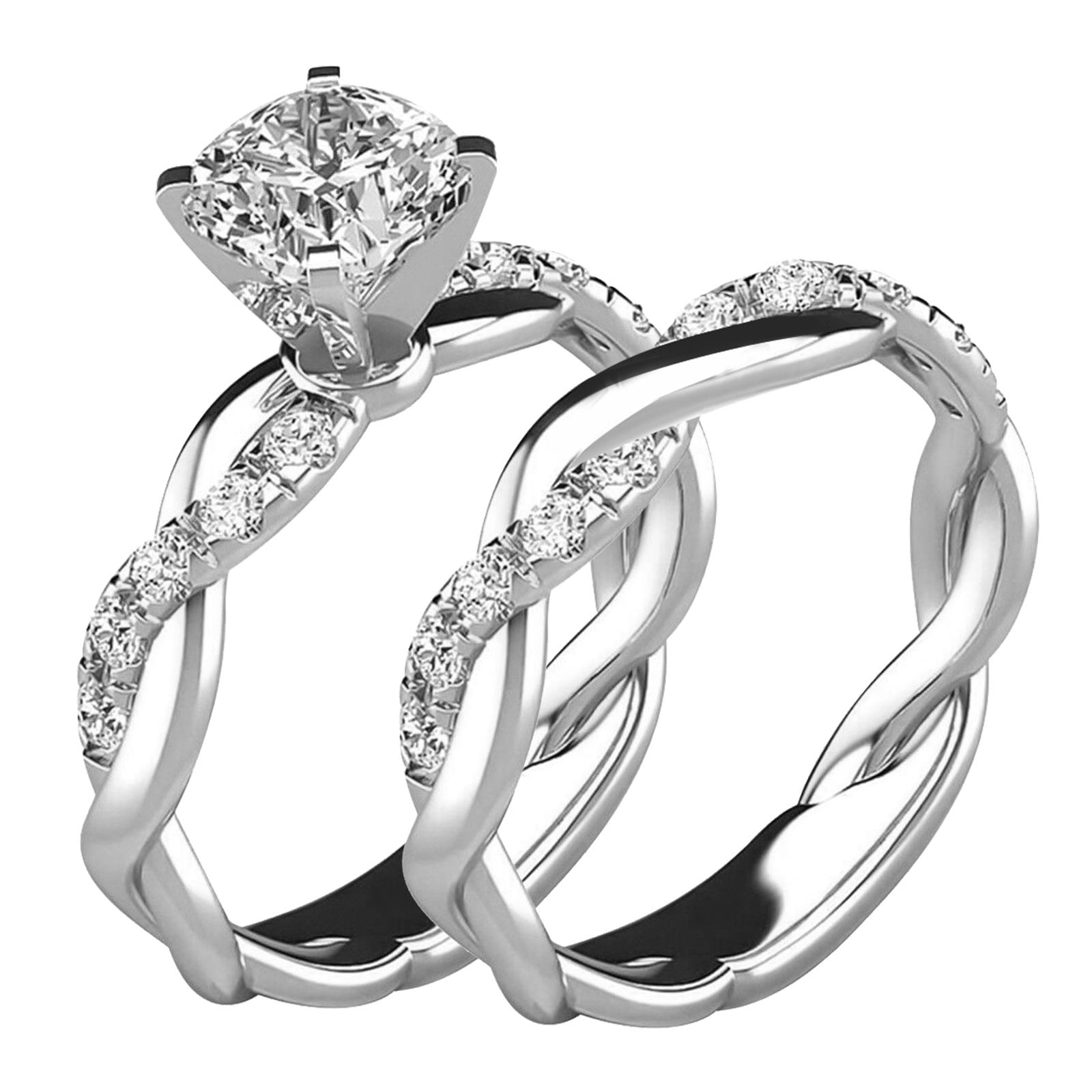 Jewelrypalace Classic 2ct Moissanite Solitaire Engagement Rings for Women,  925 Sterling Silver Promise Ring for Her, Round Cut Simulated Diamond  Anniversary Wedding Rings D-F VVS Size 6 - Walmart.com