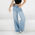 thumbnail image 1 of Bidobibo Women Casual Boyfriend Jeans Oversized Jeans Y2K High Waist Wide Leg Pants Straight Baggy Denim Trousers Streetwear, 1 of 7