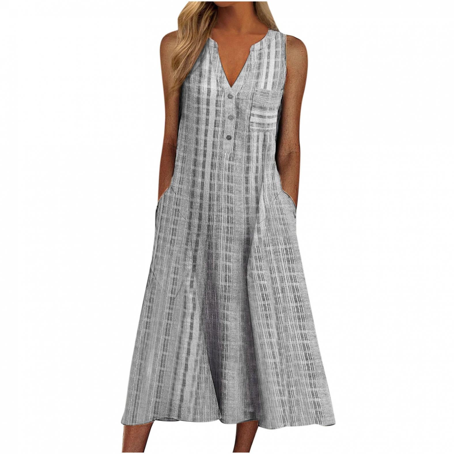 BiBi Multi Colors Plaid Sleeveless Sun Dress