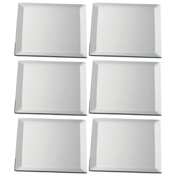 Biedermann & Sons H373SM 4 x 4 in. Decorative Beveled Square Mirror Plate - Pack of 6