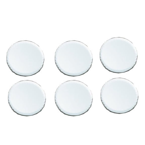 Biedermann and Sons 4-Inch Round-Shaped Beveled Mirror Plates, Set of 6