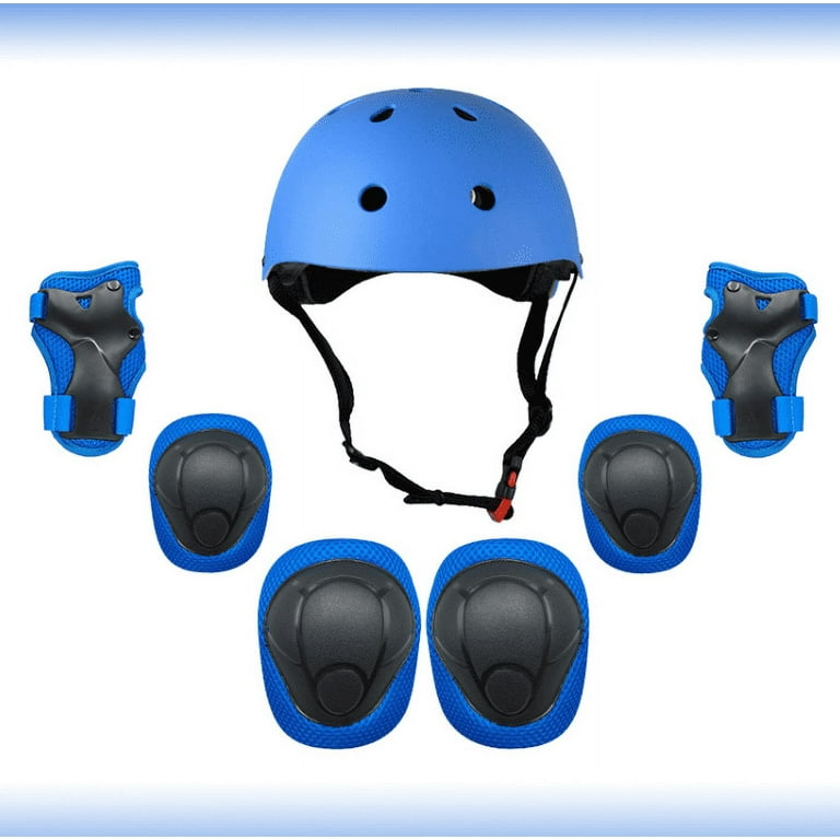 Henco Protective Gear Set/Kit (Pack of 7) for Ice and Roller Cycling  Skating,and Other Extreme Sports for Boy/Girl. (Blue)