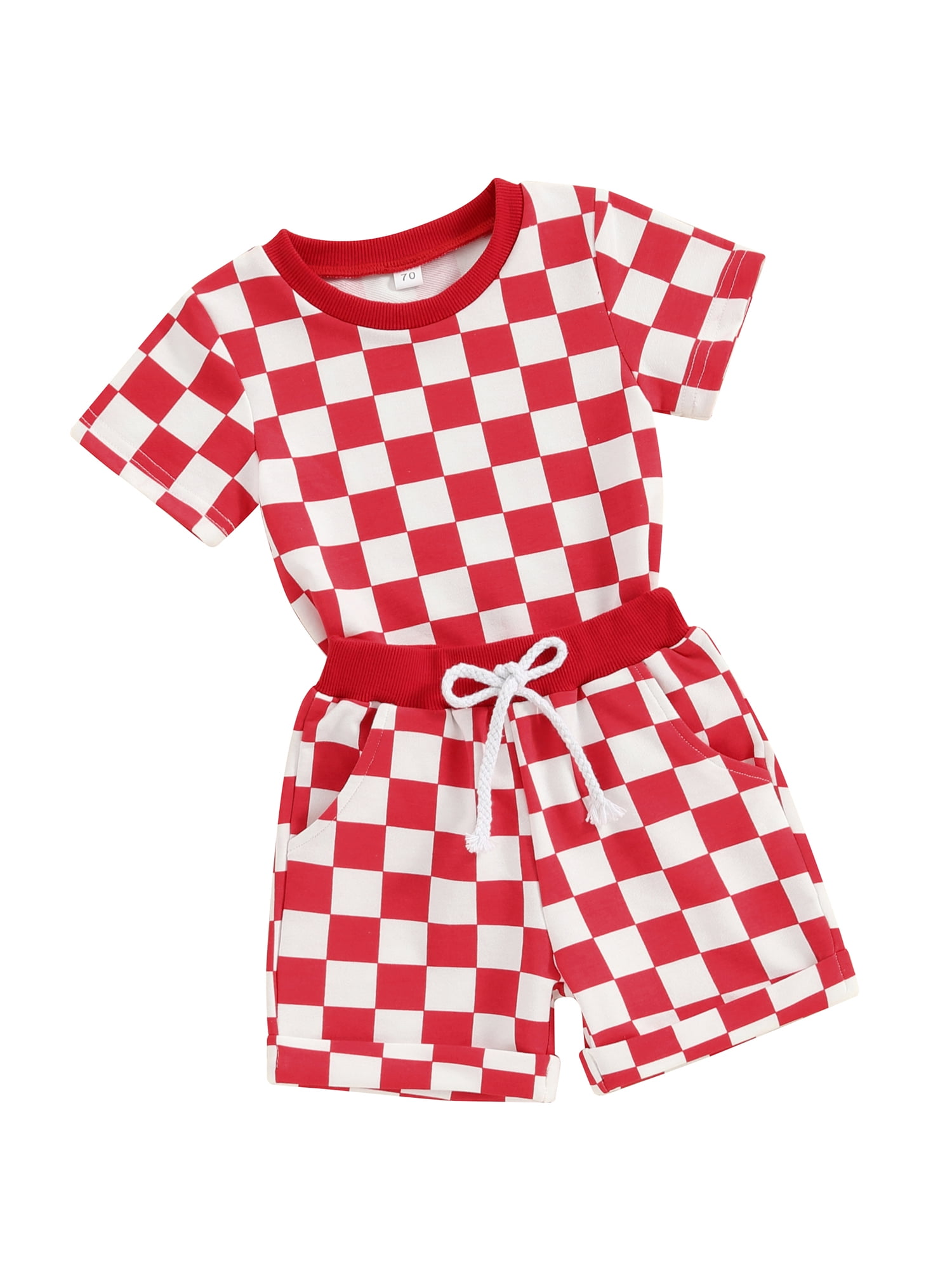 Biekopu Baby Boys Girls 2 Piece Summer Set Round Neck Short Sleeve