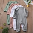 thumbnail image 1 of Biekopu Baby Boys Girls Rompers Spring Autumn Newborn Clothes Long Sleeve Kids Boys Knitted Zipper Jumpsuit 8 Colors Outfits 0-24M, 1 of 8