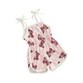 thumbnail image 1 of Biekopu Baby Girl Sleeveless Romper Summer Butterfly Print Shorts Jumpsuit Playsuit for Newborn Toddler Cute Clothes, 1 of 9