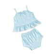 thumbnail image 1 of Biekopu Baby Girls Shorts Outfits Floral Print Sleeveless Cami Tops with Shorts 2Pcs Set, 1 of 8