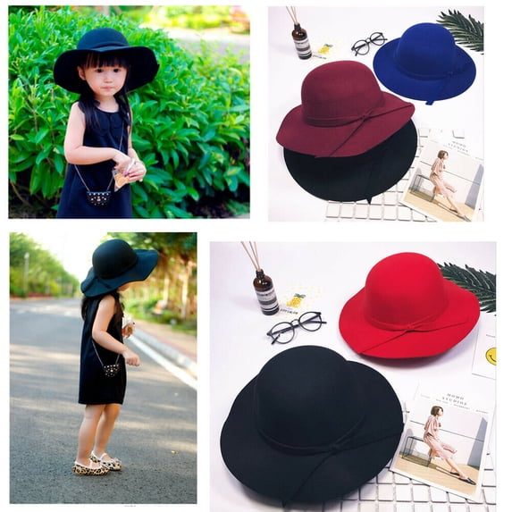 Biekopu Baby Summer Accessories Sweet Girls Kids Bowknot Hat Bowler Beach Sun Protect Caps Bonnet Toddler Photography Props 2-8Tt