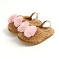 thumbnail image 1 of Biekopu Baby Winter Warm Slippers Shoes,Newborn Girls Cute Faux Bow Soft Crib Fuzzy Footwear, 1 of 1
