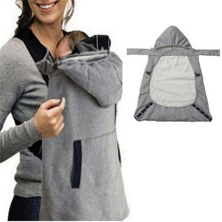 Biekopu Breathable Front Facing Baby Carrier Wrap Comfort Sling Winter Warm Cover Cloak Blanket With Pocket Safety Carrier