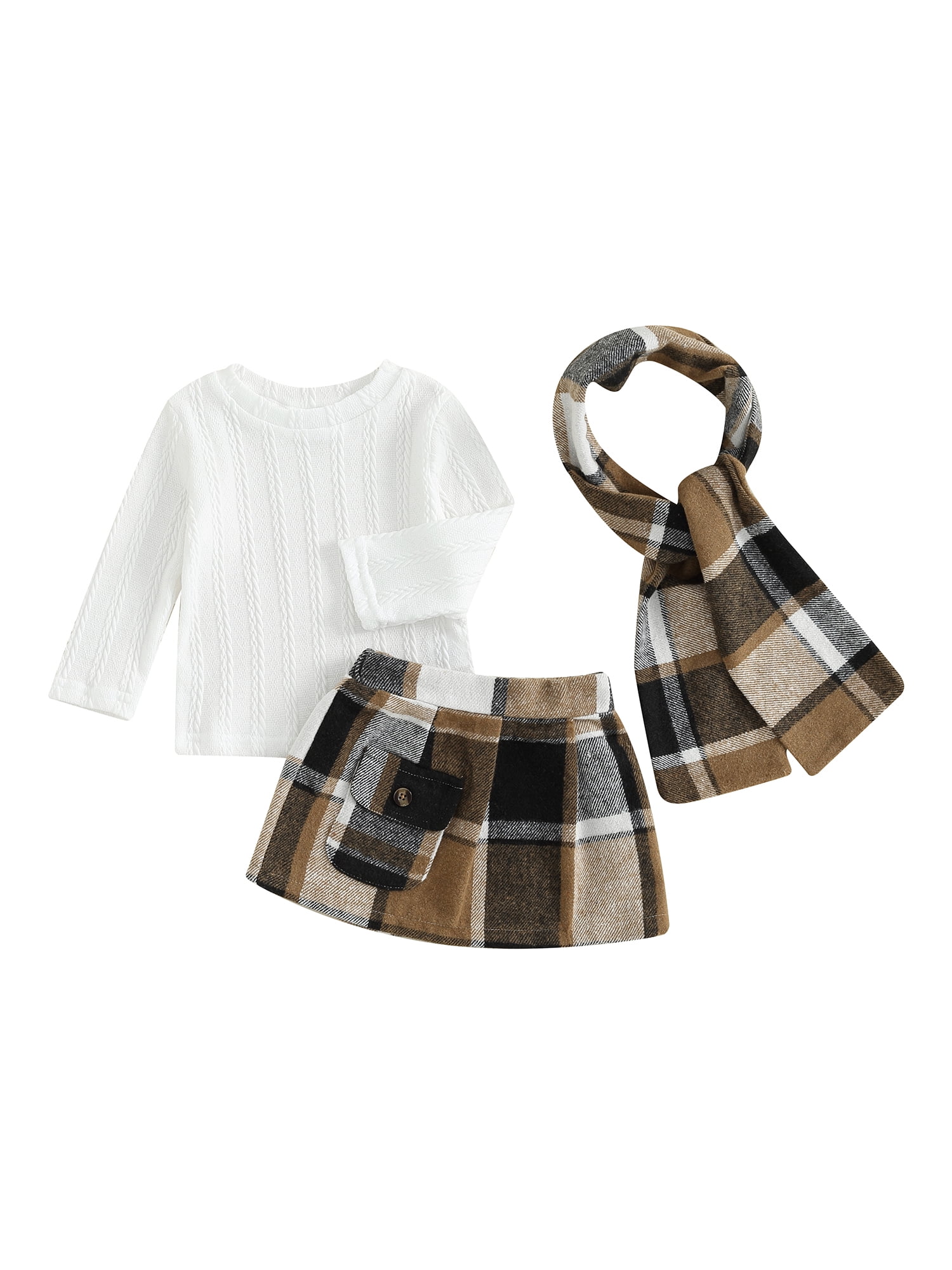 Girls Comfortable Outfit Girls Autumn School Outfit Three-piece Set