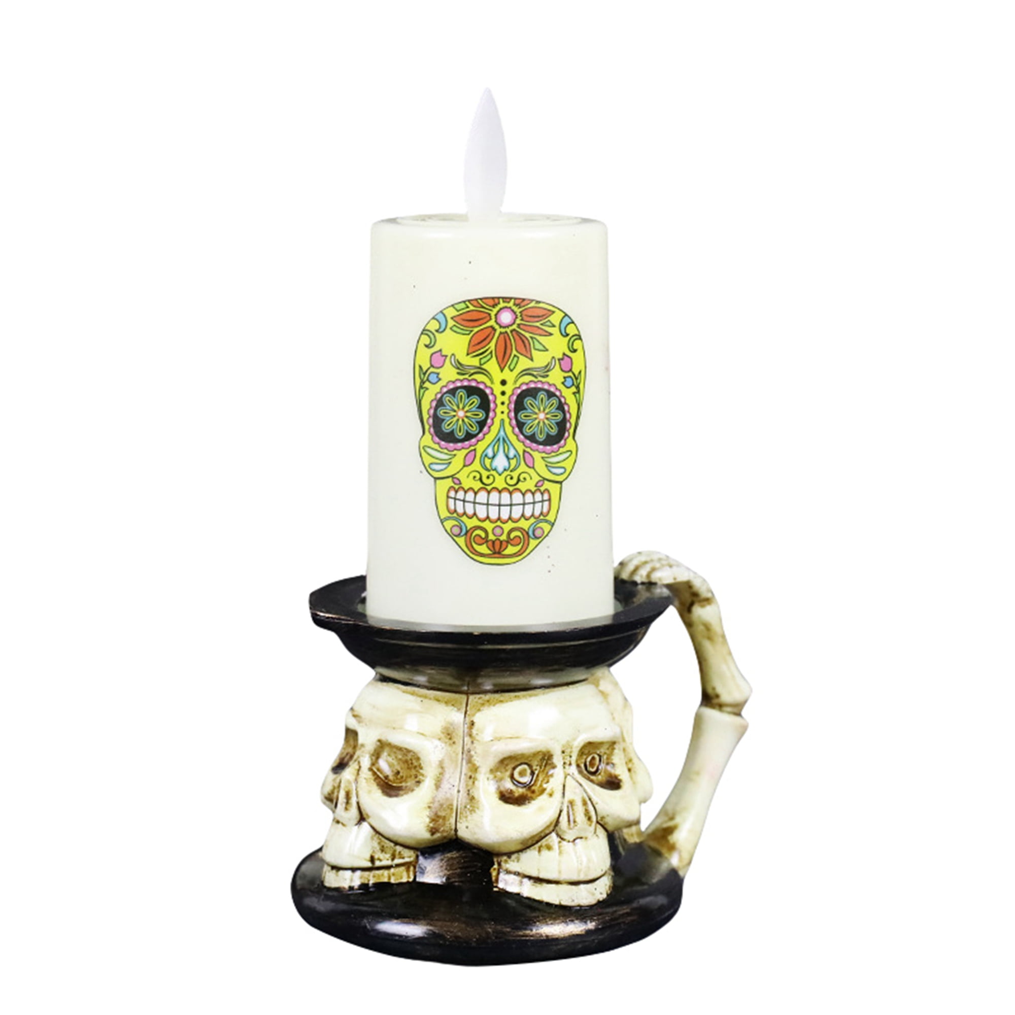 Biekopu Halloween Flameless Candle Halloween Spooky LED Glitter Candles