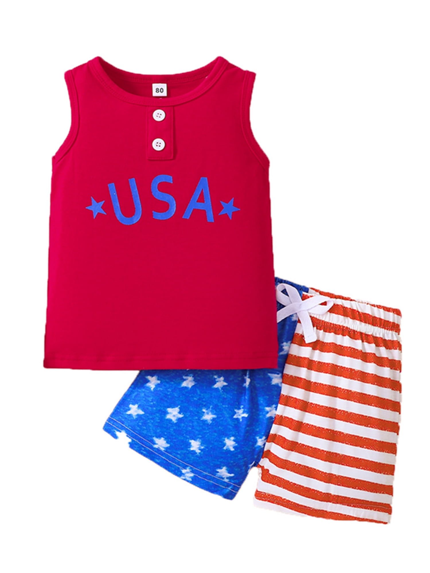 Biekopu Independence Day Kids Boys Pants Suit,Casual Street Sleeveless