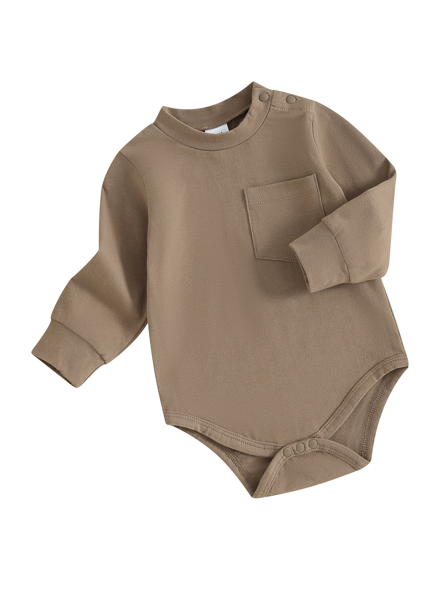 Round Neck Long Sleeve Romper For Unisex Baby