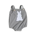thumbnail image 1 of Biekopu Infant Baby Girl Easter Corduroy Romper Square Neck Button Down Rabbit Patch Appliques Tank Top Jumpsuit Toddler Overalls, 1 of 9