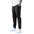 thumbnail image 1 of Biekopu Men Plaid Pants, Elastic Waist Casual Pants Trousers with Pockets for Daily Street, 1 of 9