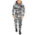 thumbnail image 1 of Biekopu Mens 2 Piece Set Tracksuit Camouflage Drawstring Sweatshirt Jogger Sweatpants Jogging Suits, 1 of 9